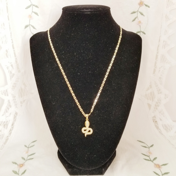 Snake Women's Choker/Necklace. 14K Gold Plated. New - Picture 3 of 6